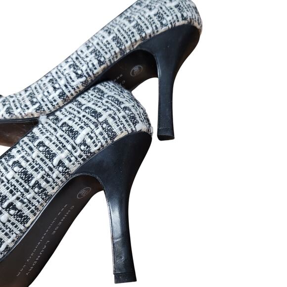 Chinese Laundry Cutie Tweed Kid Fabric Button Heels 7.5 - Picture 6 of 9